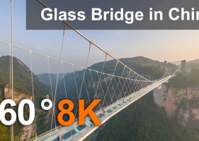Zhangjiajie Glass Bridge, China. 360 aerial video in 8K 595MB